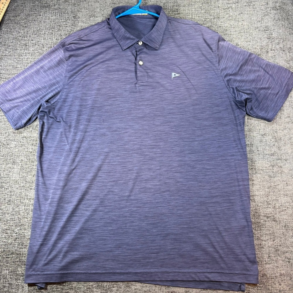 Peter Millar Polo Mens XXL Navy Blue Featherweight UPF 50+ Short Sleeve